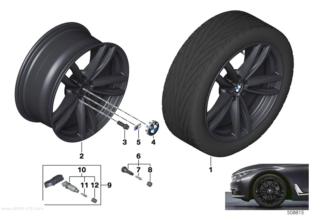 Šema: BMW laka aluminijumska felna dvostruki krakovi 647M - 19" OA