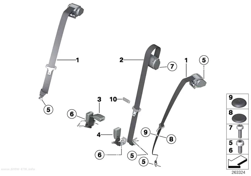 Šema: Zadnji sigurnosni pojas