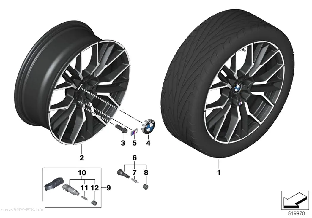 Šema: BMW laka aluminijumska felna dvostruki krakovi 894M - 20"