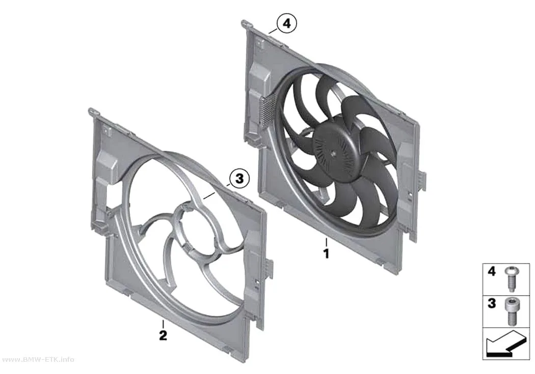 Šema: Kućište ventilatora sa ventilatorom