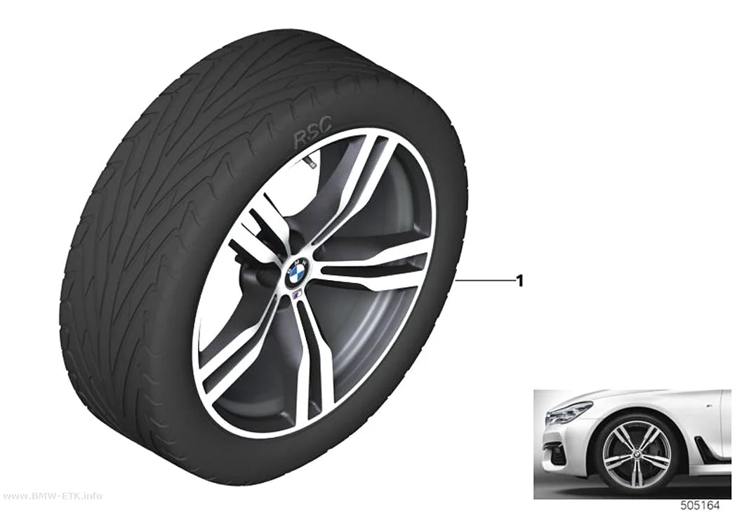 Šema: BMW laka aluminijumska felna M dvostruki krakovi 648M - 20"