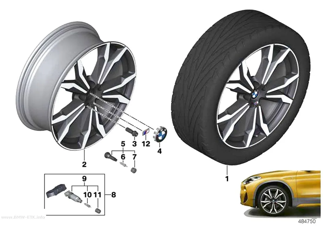 Šema: BMW aluminijumska felna M dvostruki krakovi 717M - 20"