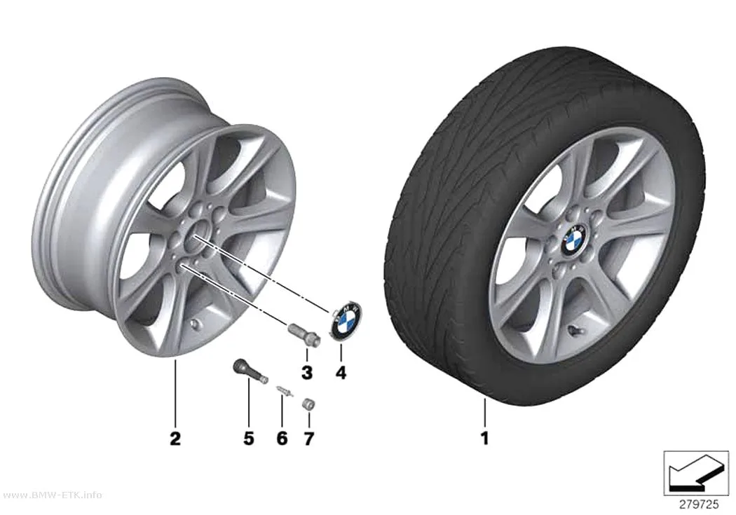 Šema: BMW aluminijumska felna, zvezdasti krakovi 394 - 17"