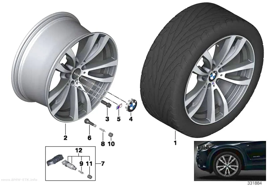 Šema: BMW aluminijumska felna, M dvostruki krakovi 469 - 20"