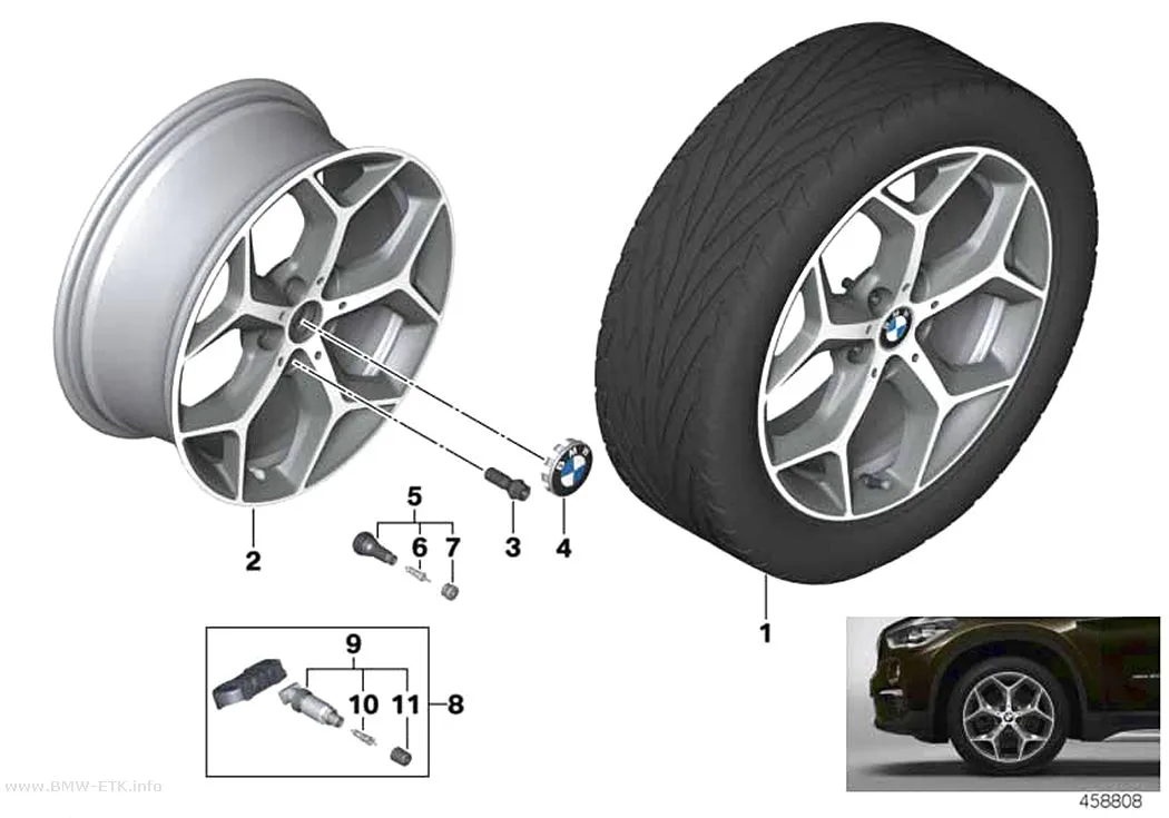 Šema: BMW aluminijumska felna sa Y-kracima 569 - 18"