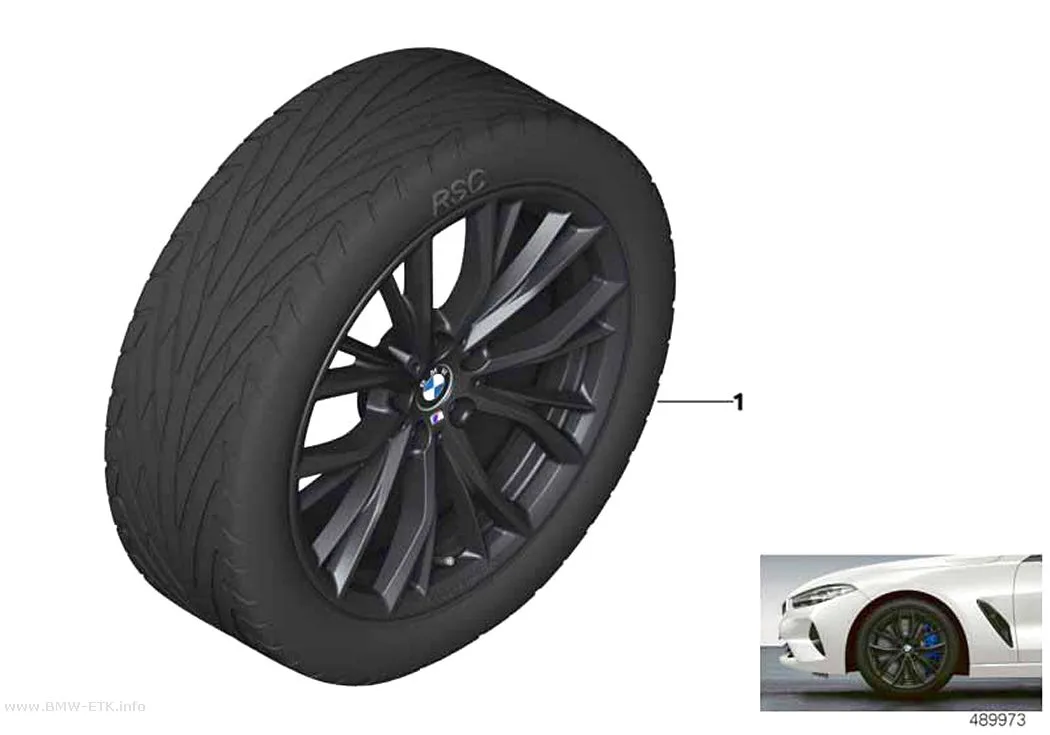 Šema: BMW aluminijumska felna M Perf. sa dvostrukim krakovima 786M - 19"