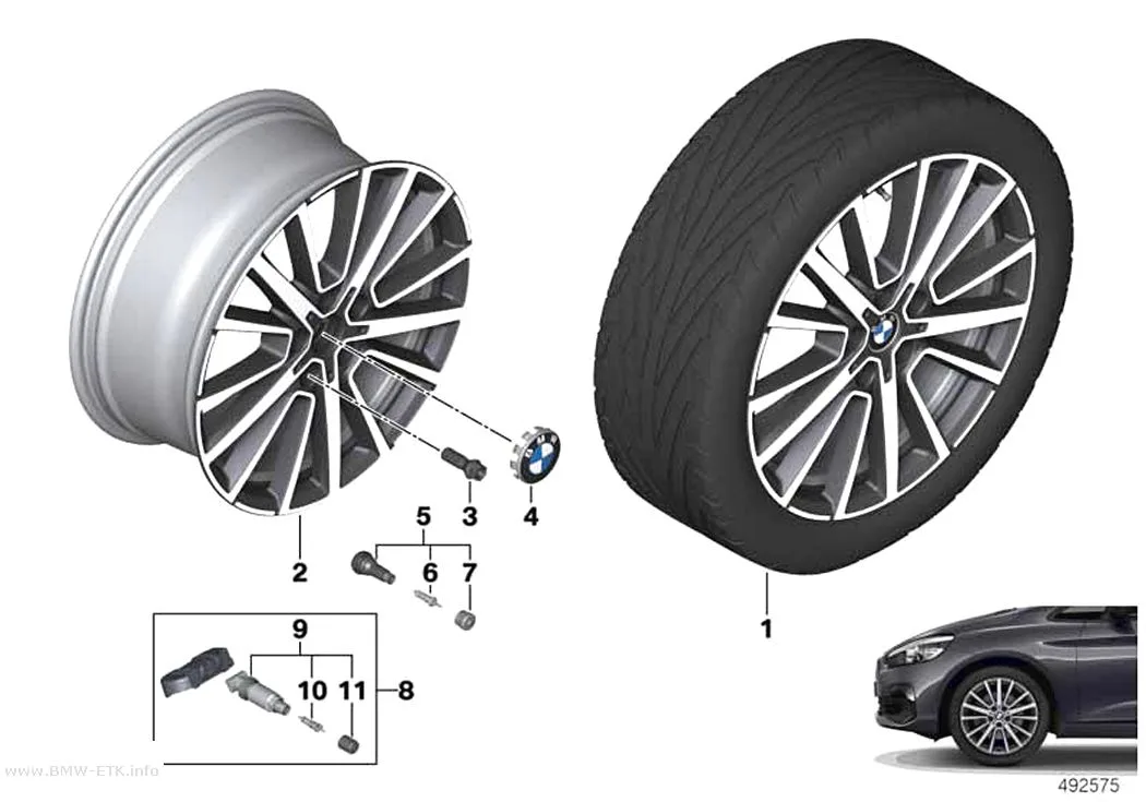 Šema: BMW aluminijumska felna, M zvezdasti krakovi 512 - 18"