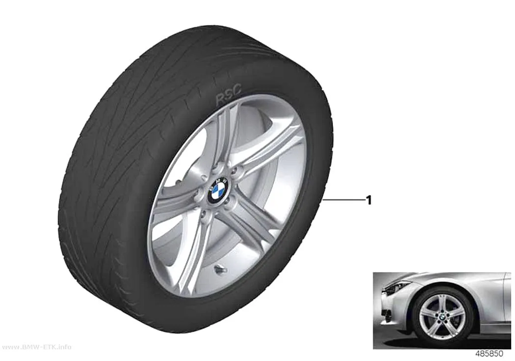 Šema: BMW aluminijumska felna, zvezdasti krakovi 393 - 17"