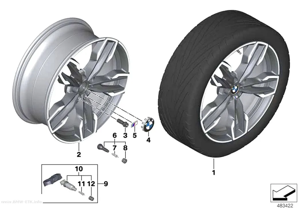Šema: BMW aluminijumska felna dvostruki krakovi 718M - 21"
