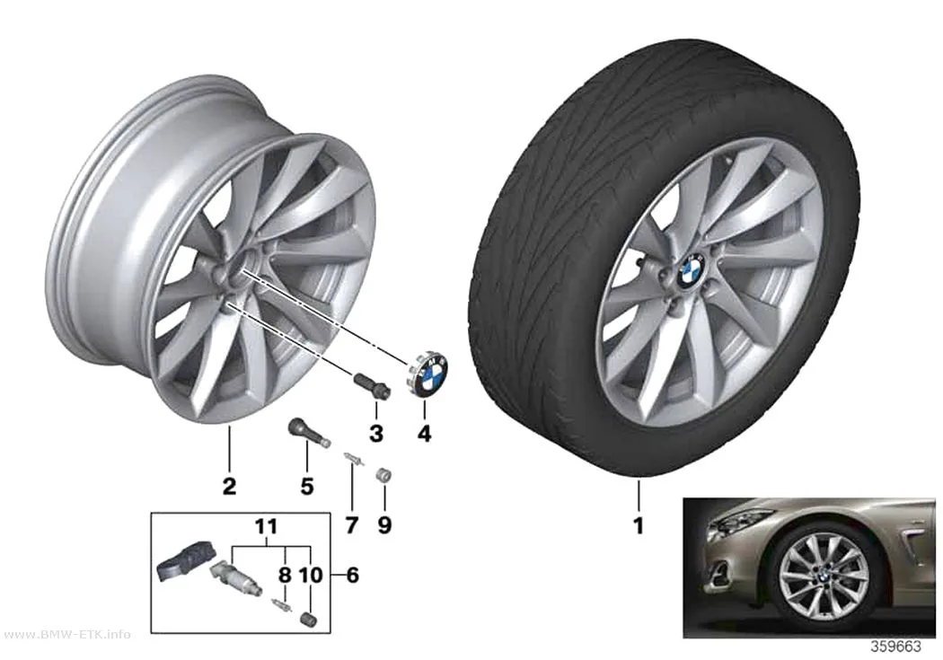 Šema: BMW aluminijumska felna, turbinski dizajn 415 - 18"