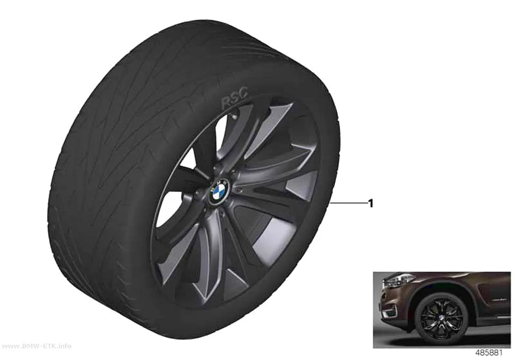 Šema: BMW aluminijumska felna, zvezdasti krakovi 491 - 20"