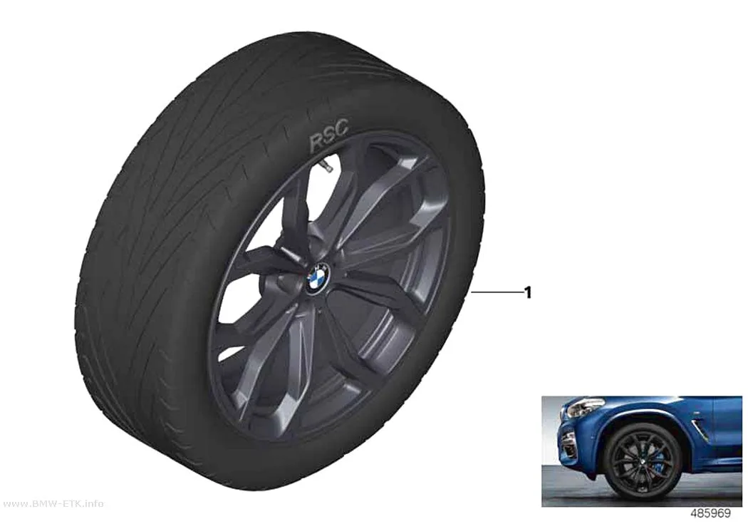 Šema: BMW aluminijumska felna Y-krakovi 695 - 20"