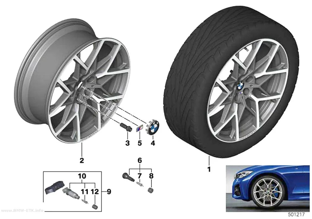 Šema: BMW aluminijumska felna Y-krakovi 795M - 20"