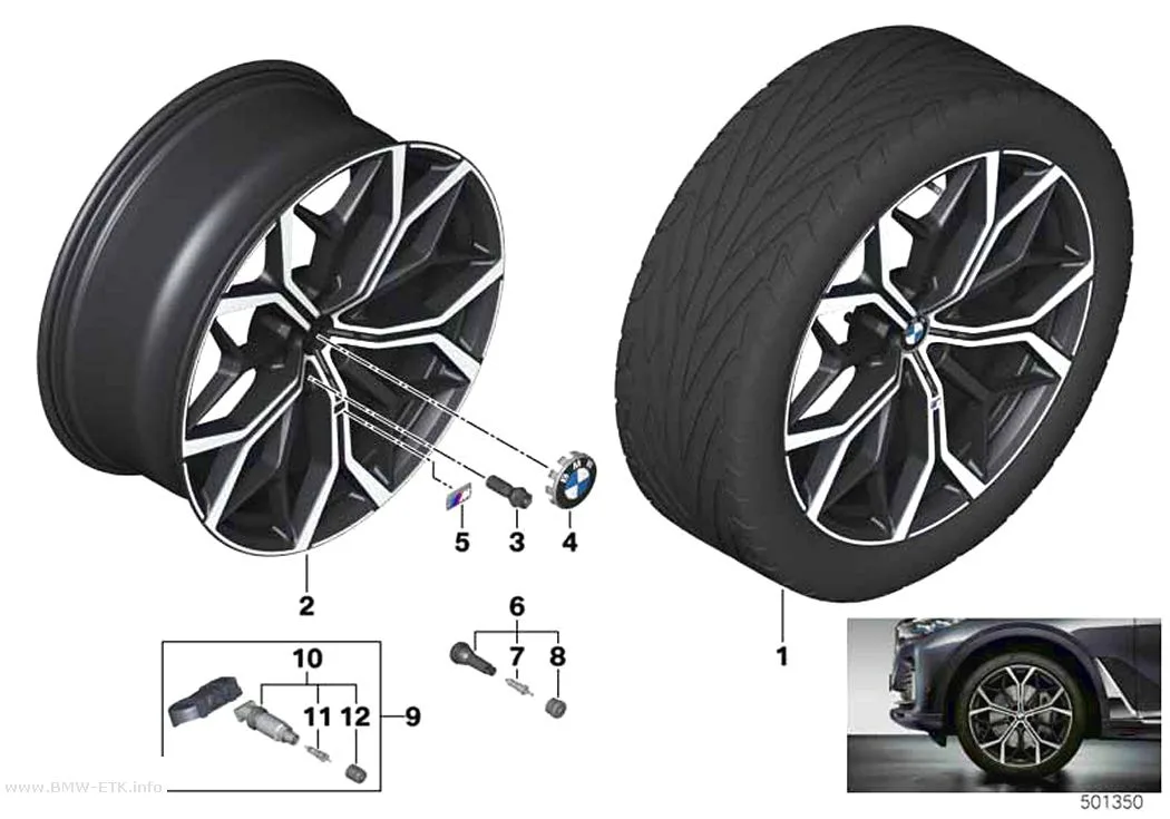 Šema: BMW aluminijumska felna, zvezdasti krakovi 785M - 22"