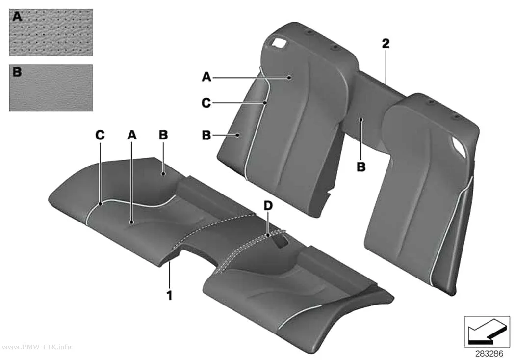 Šema: Individualna Klima-Leather presvlaka, zadnja