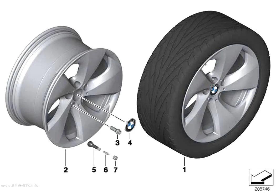 Šema: BMW aluminijumska felna Streamline 297