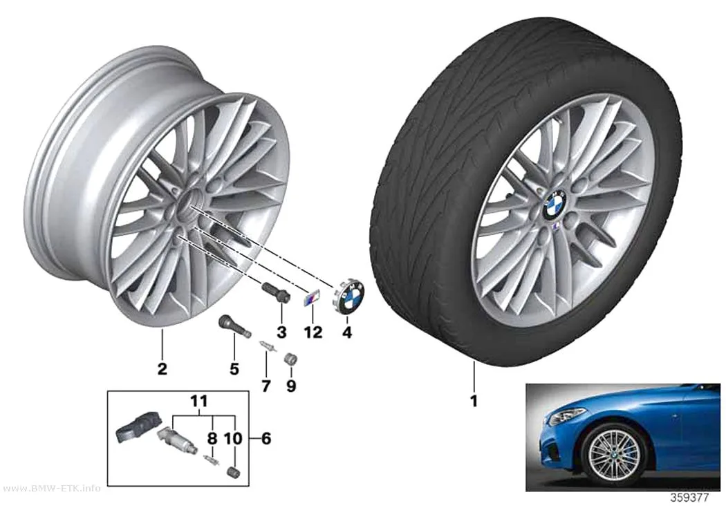 Šema: BMW aluminijumska felna M sa dvostrukim krakovima 460 - 17"