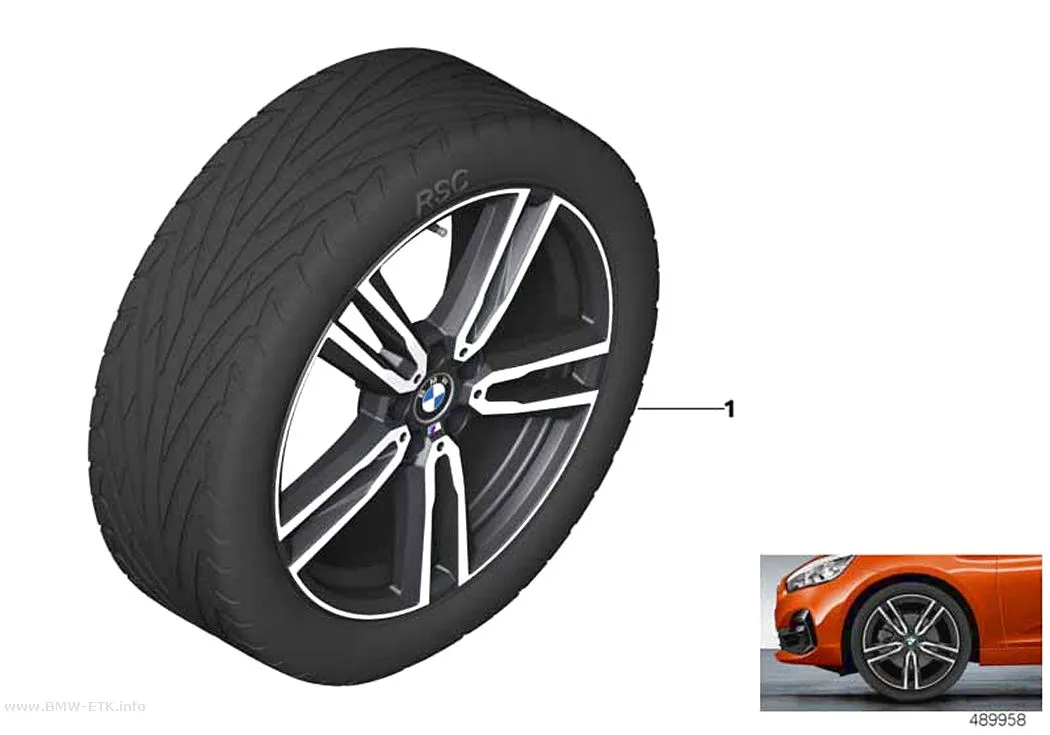 Šema: BMW laka aluminijumska felna M dvostruki krakovi 766M - 19"