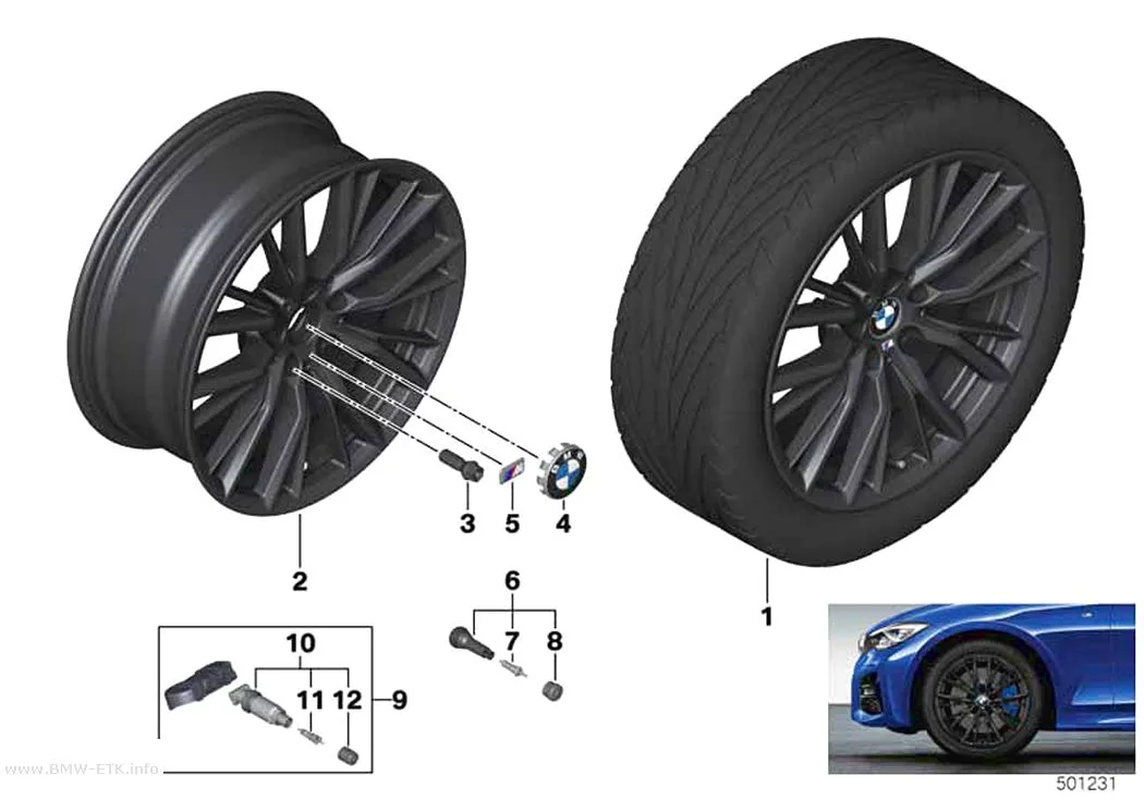 Šema: BMW aluminijumska felna M dvostruki krakovi 796M - 18" OA
