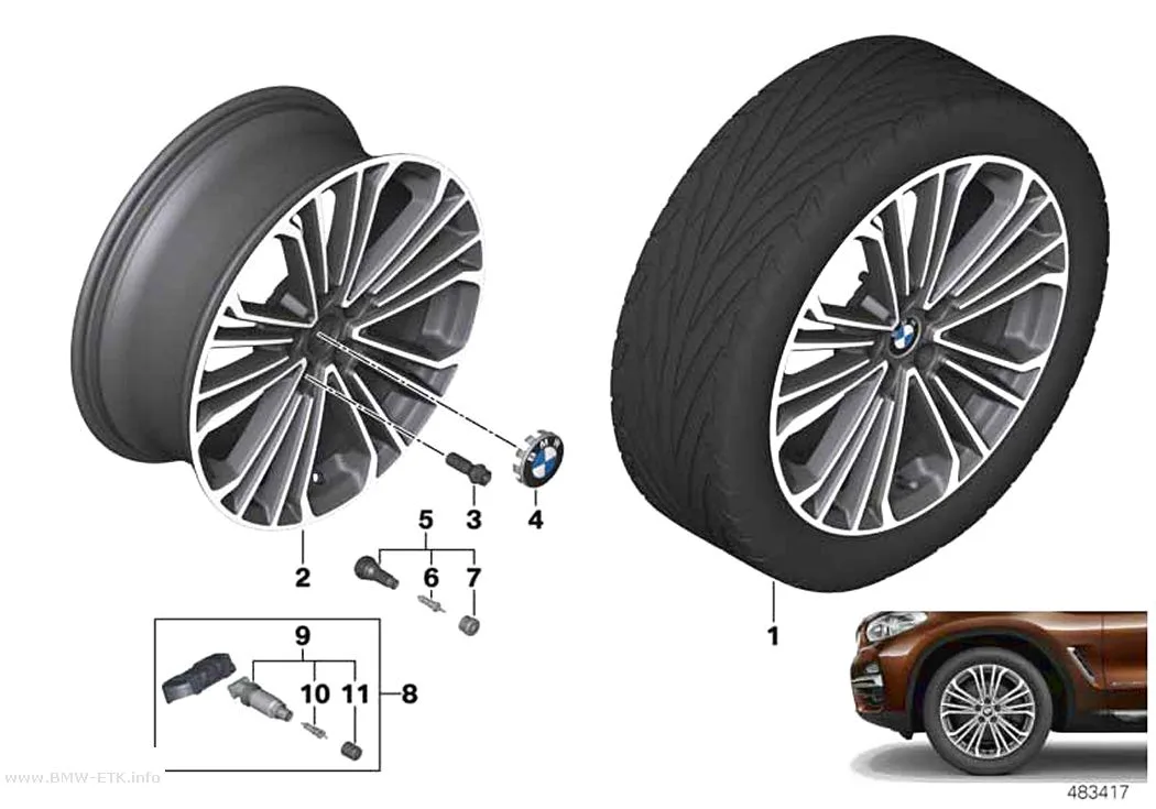 Šema: BMW aluminijumska felna dvostruki krakovi 696 - 19"