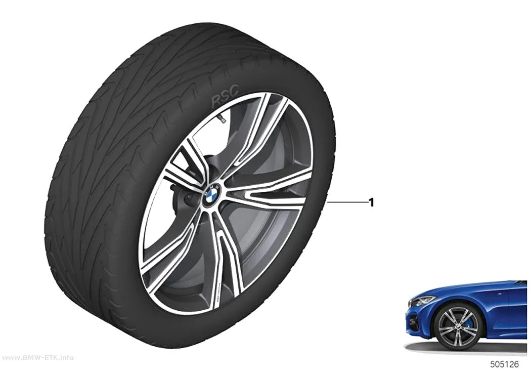 Šema: BMW aluminijumska felna, dvostruki krakovi 793i - 19"