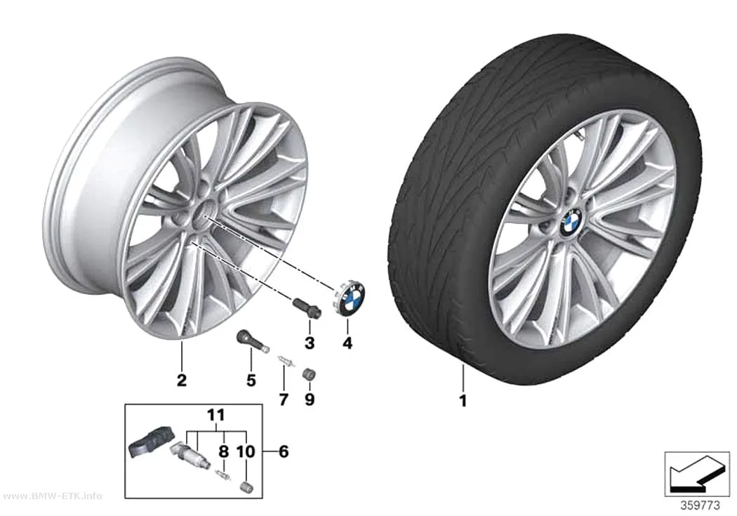 Šema: BMW aluminijumska felna, Individual V-krakovi 626