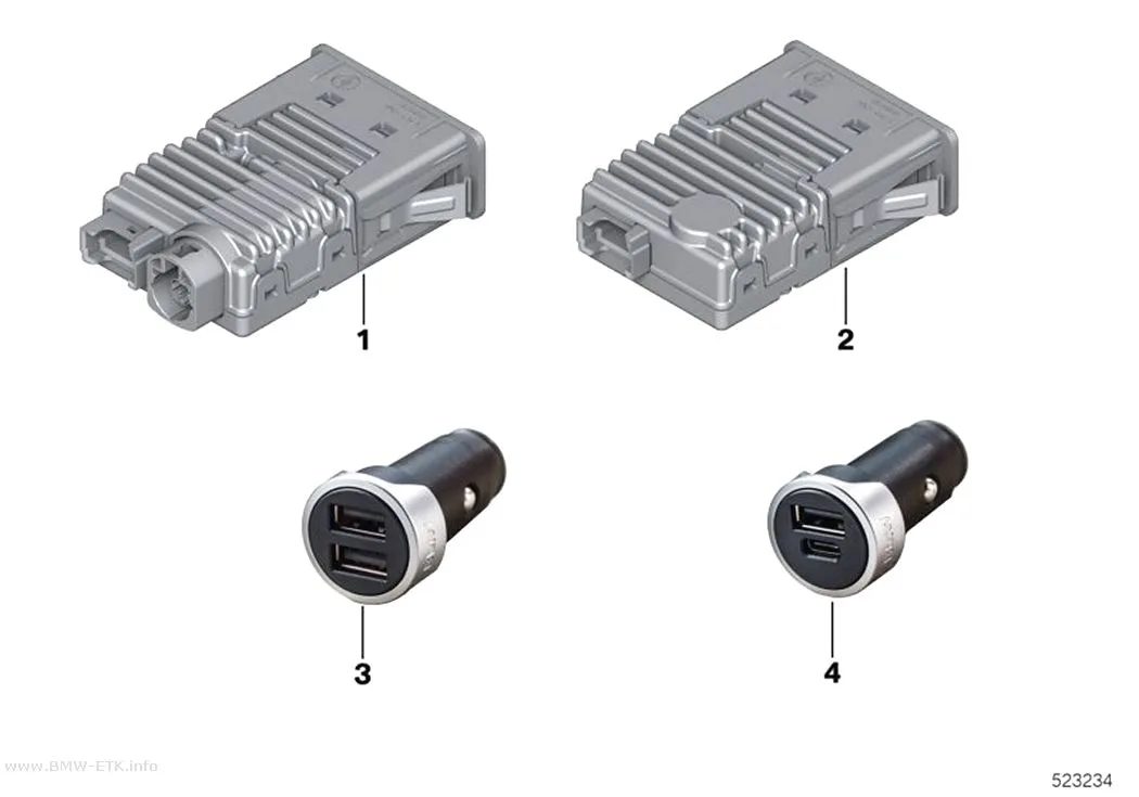 Šema: Pojedinačni USB delovi