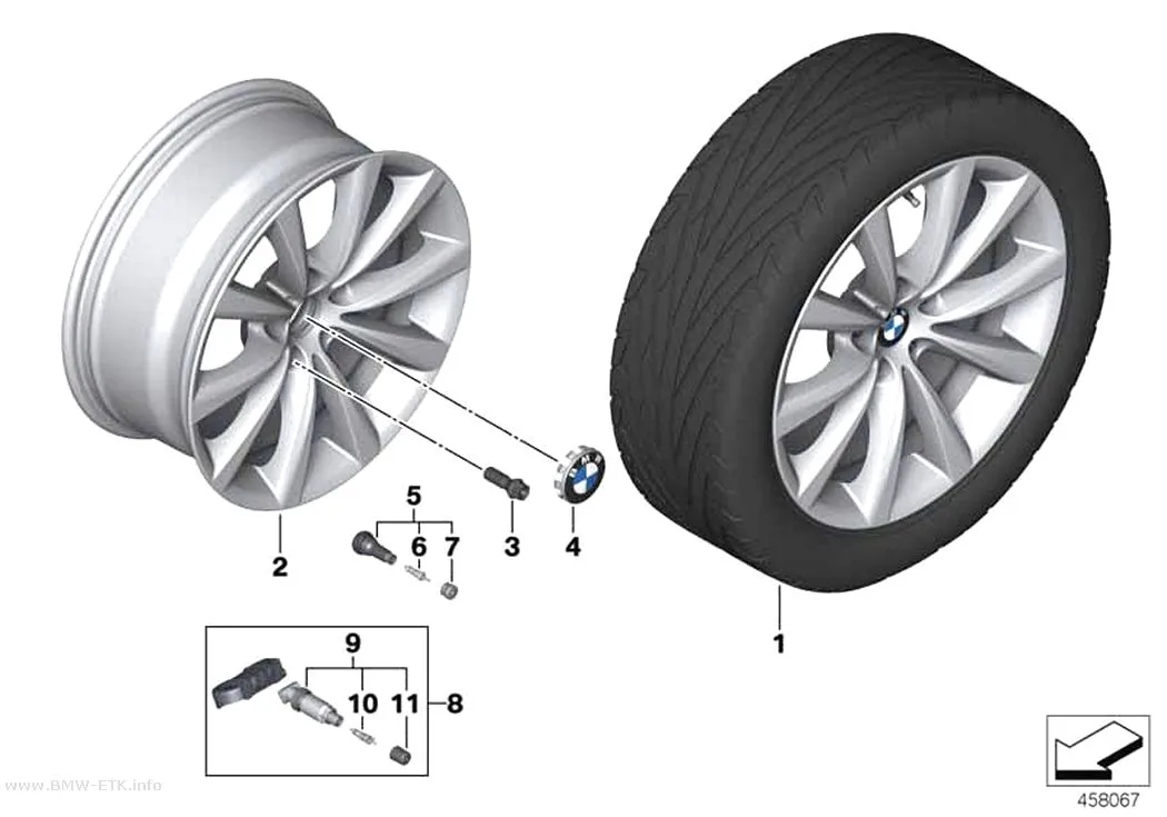 Šema: BMW aluminijumska felna V-krakovi 642 - 18"