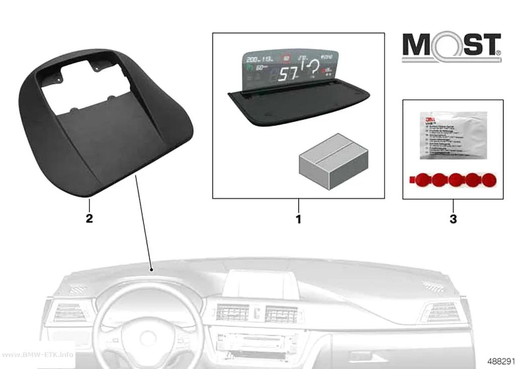 Šema: BMW Head-Up ekran za ugrađenu navigaciju