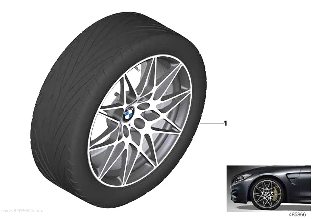 Šema: BMW aluminijumska felna, zvezdasti krakovi 666M - 20"