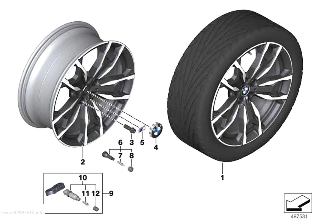 Šema: BMW aluminijumska felna dvostruki krakovi 787M - 20"