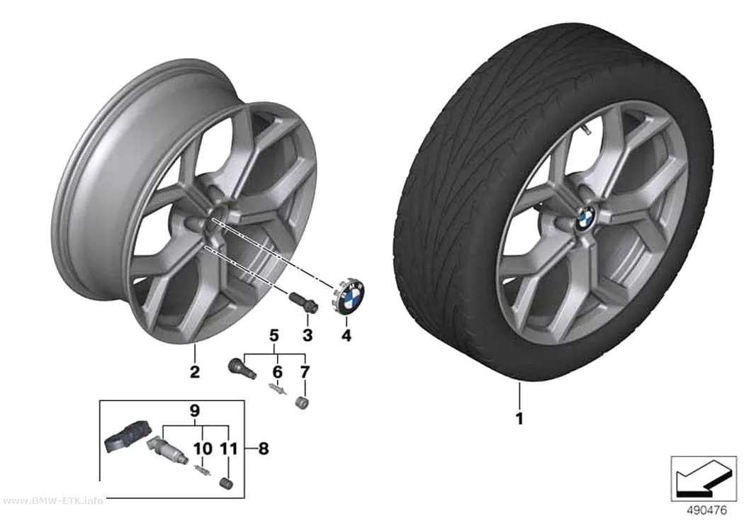 Šema: BMW aluminijumska felna Y-krakovi 693 - 19"