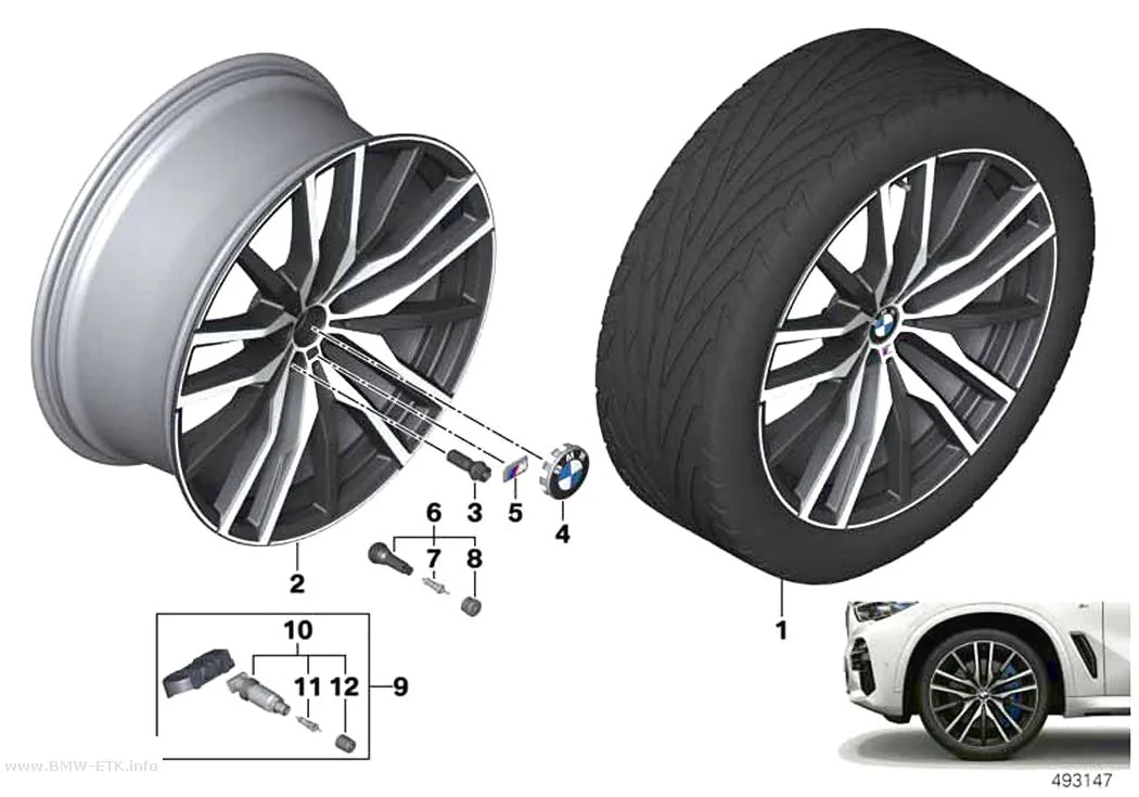 Šema: BMW aluminijumska felna sa dvostrukim kracima 742M 22"