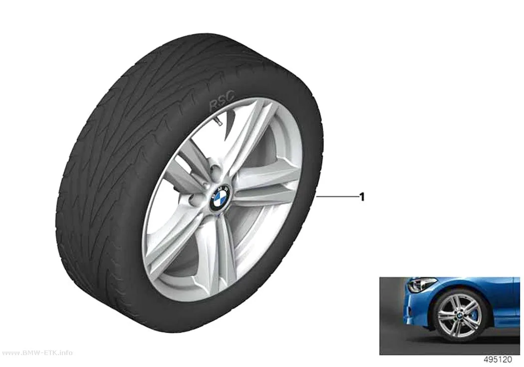 Šema: BMW aluminijumska felna M sa zvezdastim krakovima 386M 18"