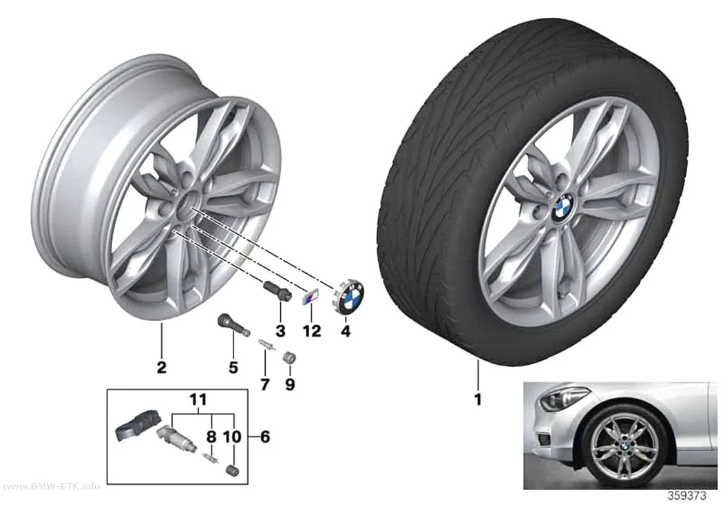 Šema: BMW aluminijumska felna M sa dvostrukim krakovima 436 - 18"