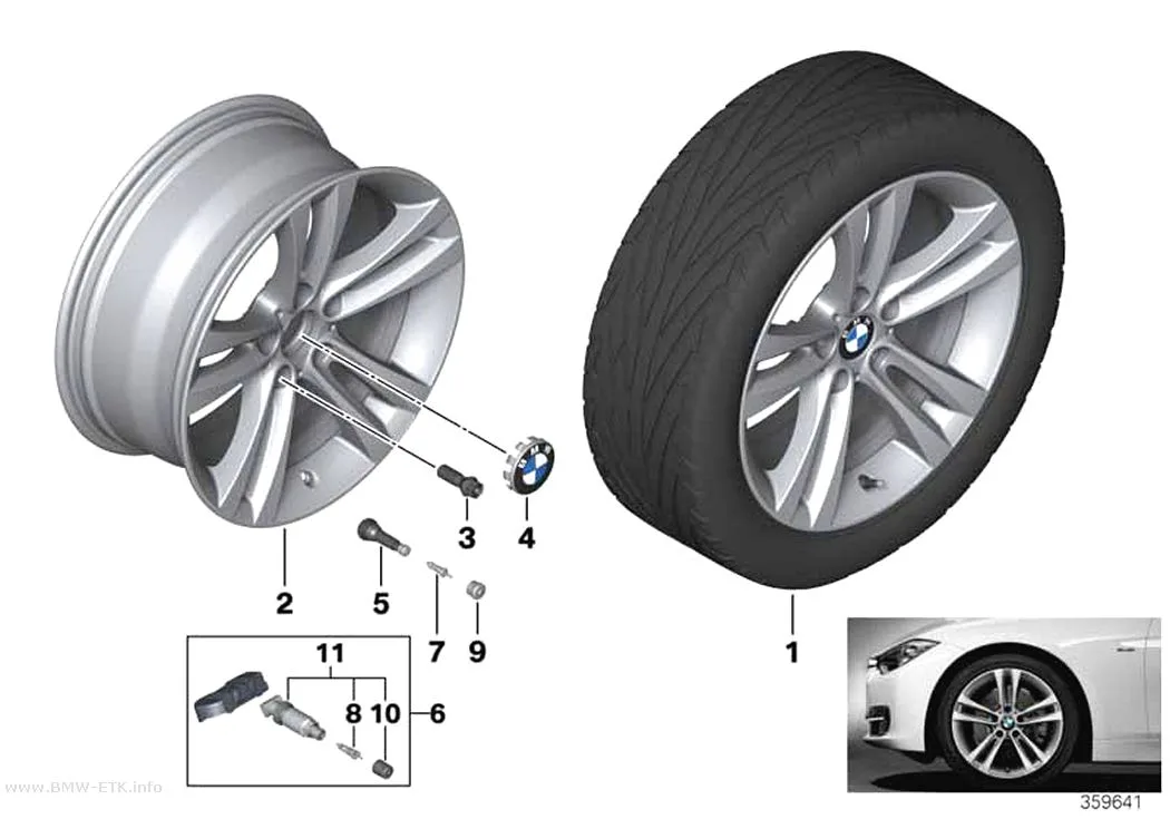 Šema: BMW aluminijumska felna, dvostruki krakovi 397 - 18"
