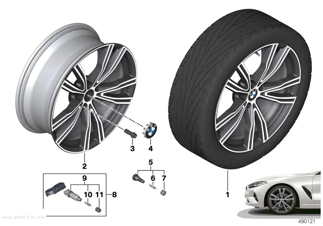 Šema: BMW aluminijumska felna V-krakovi 730I - 20"