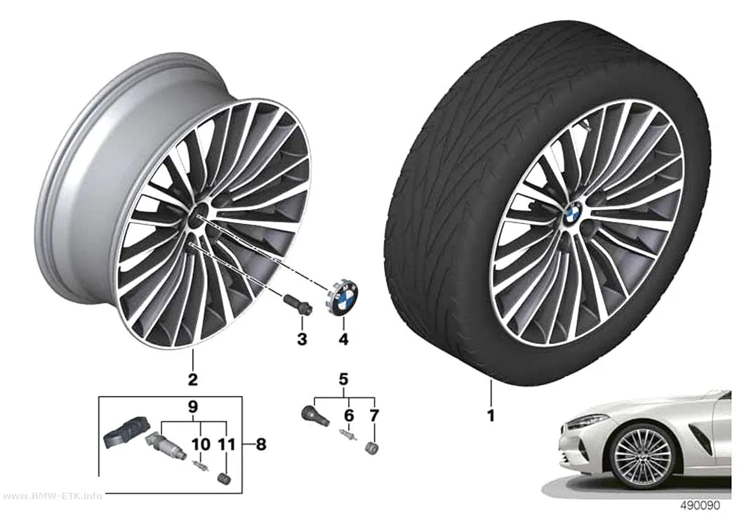 Šema: BMW aluminijumska felna sa više krakova 700 - 20"