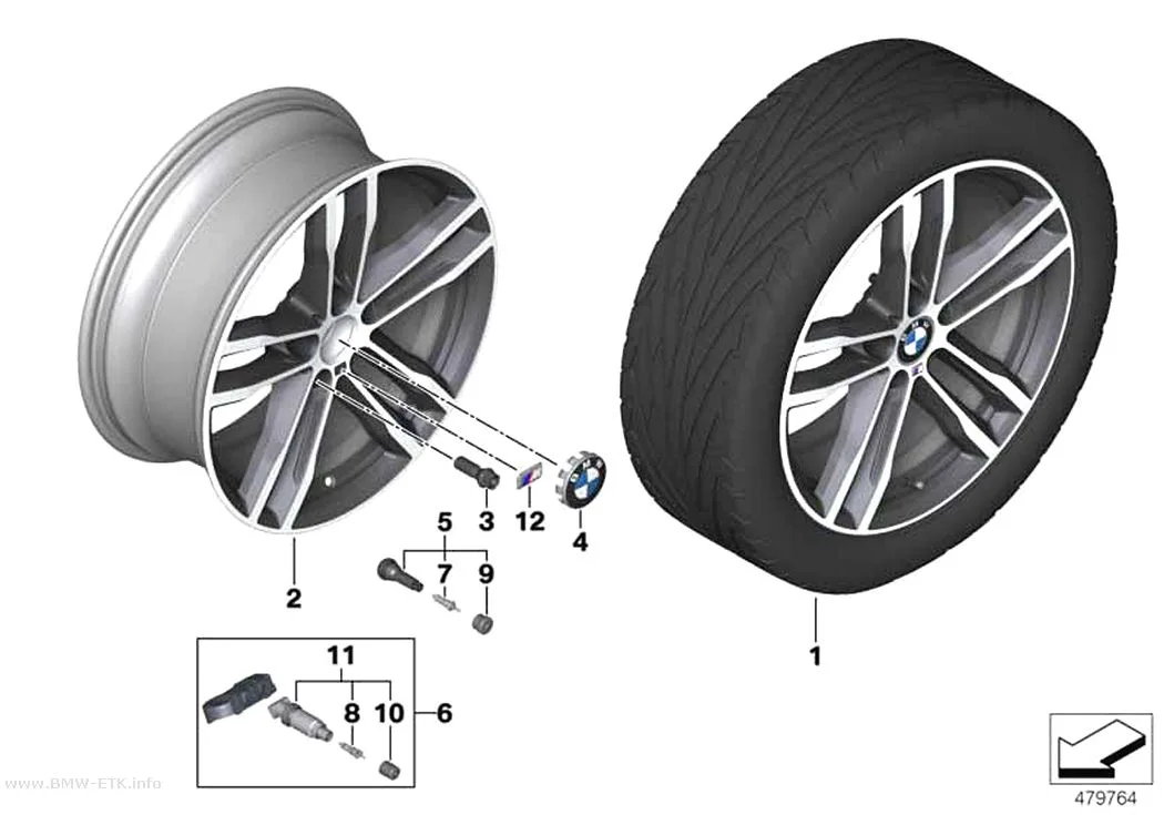 Šema: BMW aluminijumska felna, M dvostruki krakovi 704 - 19"