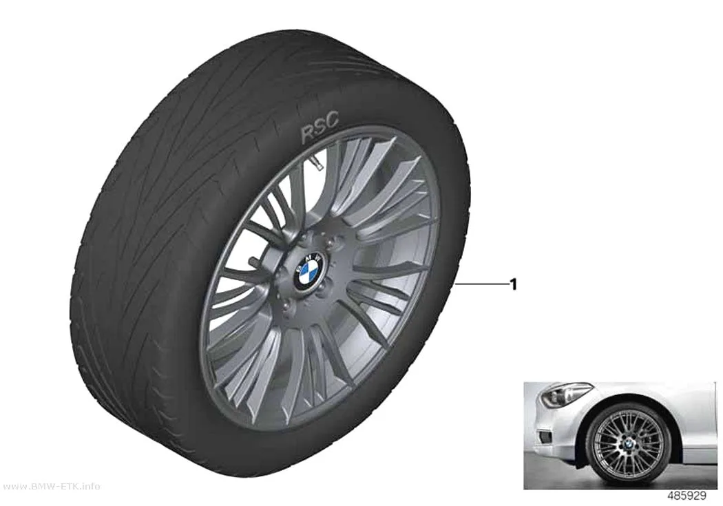 Šema: BMW aluminijumska felna sa radijalnim krakovima 388 - 18"