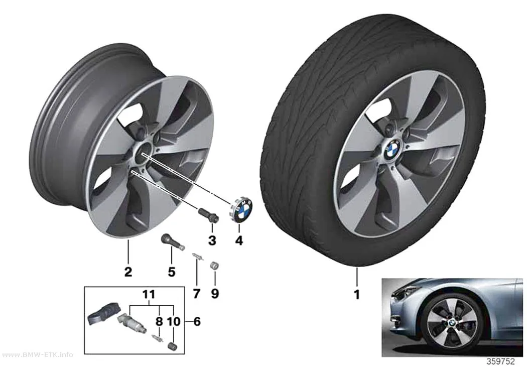 Šema: BMW aluminijumska felna, Streamline 419 - 18"