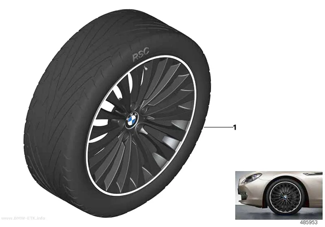 Šema: BMW aluminijumska felna, višestruki krakovi 410 - 20"