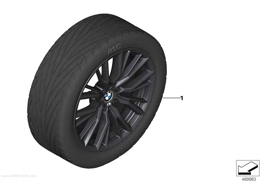 Šema: BMW aluminijumska felna M Performance, dvostruki krakovi 796M - 18"
