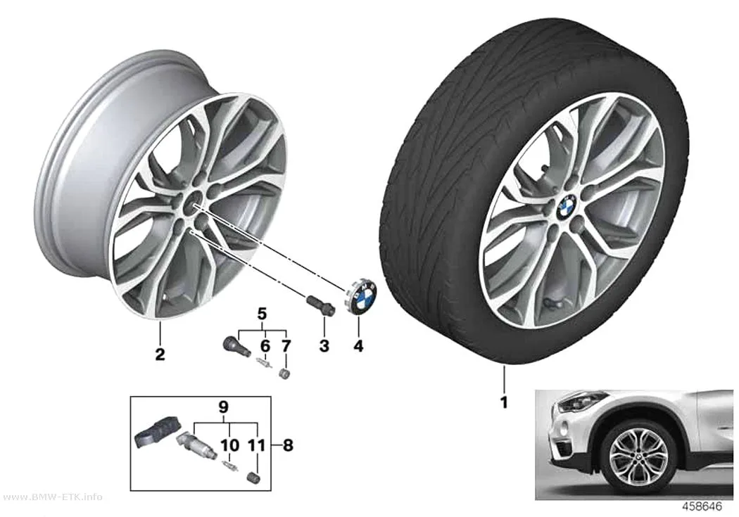 Šema: BMW aluminijumska felna Y-krakovi 566 - 18"