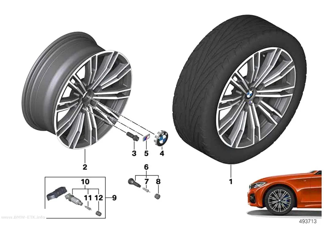 Šema: BMW aluminijumska felna dvostruki krakovi 790M - 18"