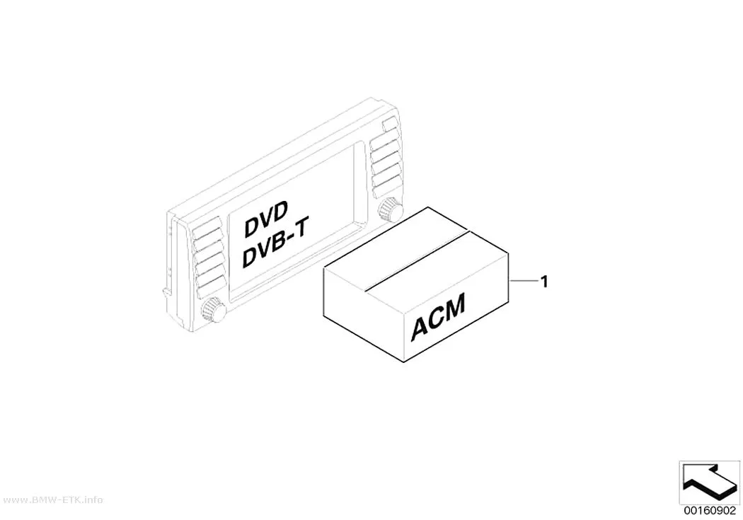 Šema: Rezervni delovi, Accessory Control Menu ACM