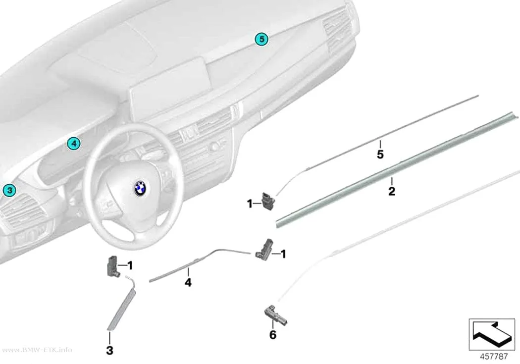 Šema: LED modul / optički provodnik, instrument tabla