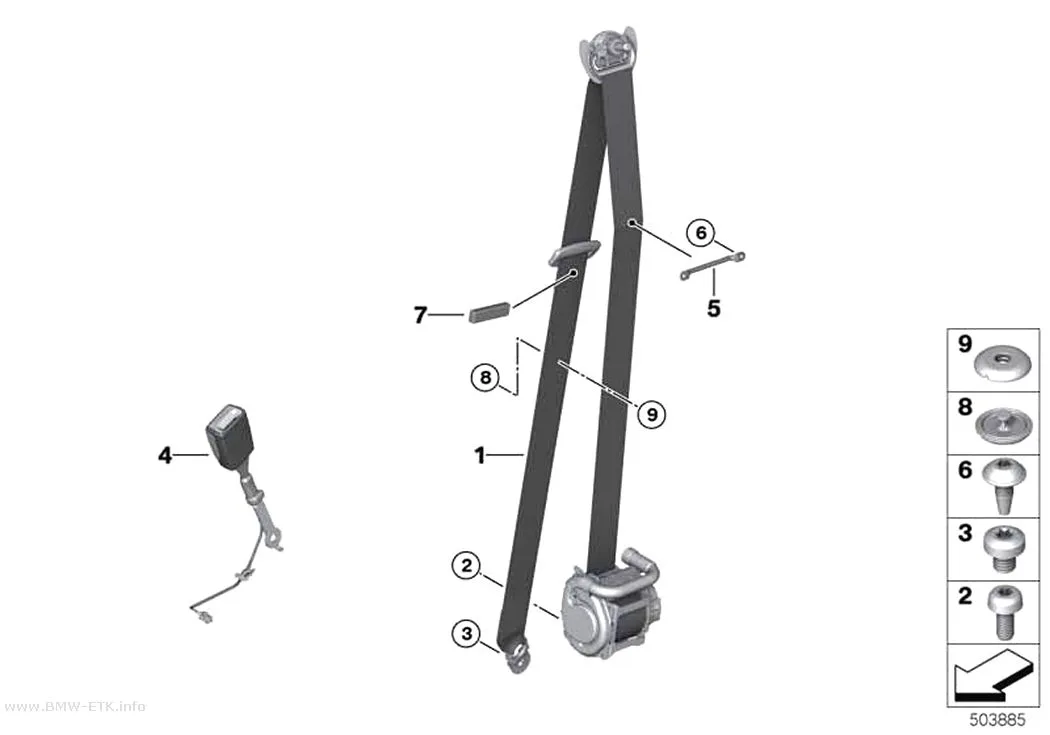 Šema: Prednji sigurnosni pojas