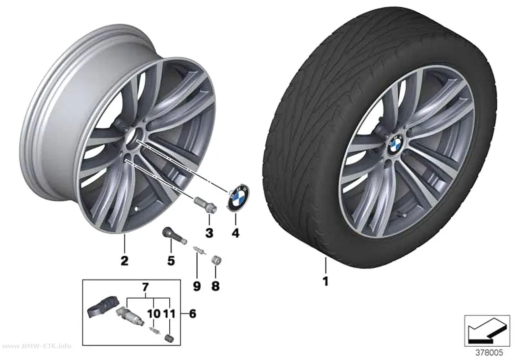 Šema: BMW aluminijumska felna, dvostruki krakovi 466 - 19"