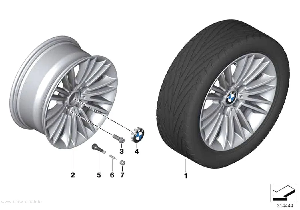 Šema: BMW aluminijumska felna sa više krakova 456 - 17"
